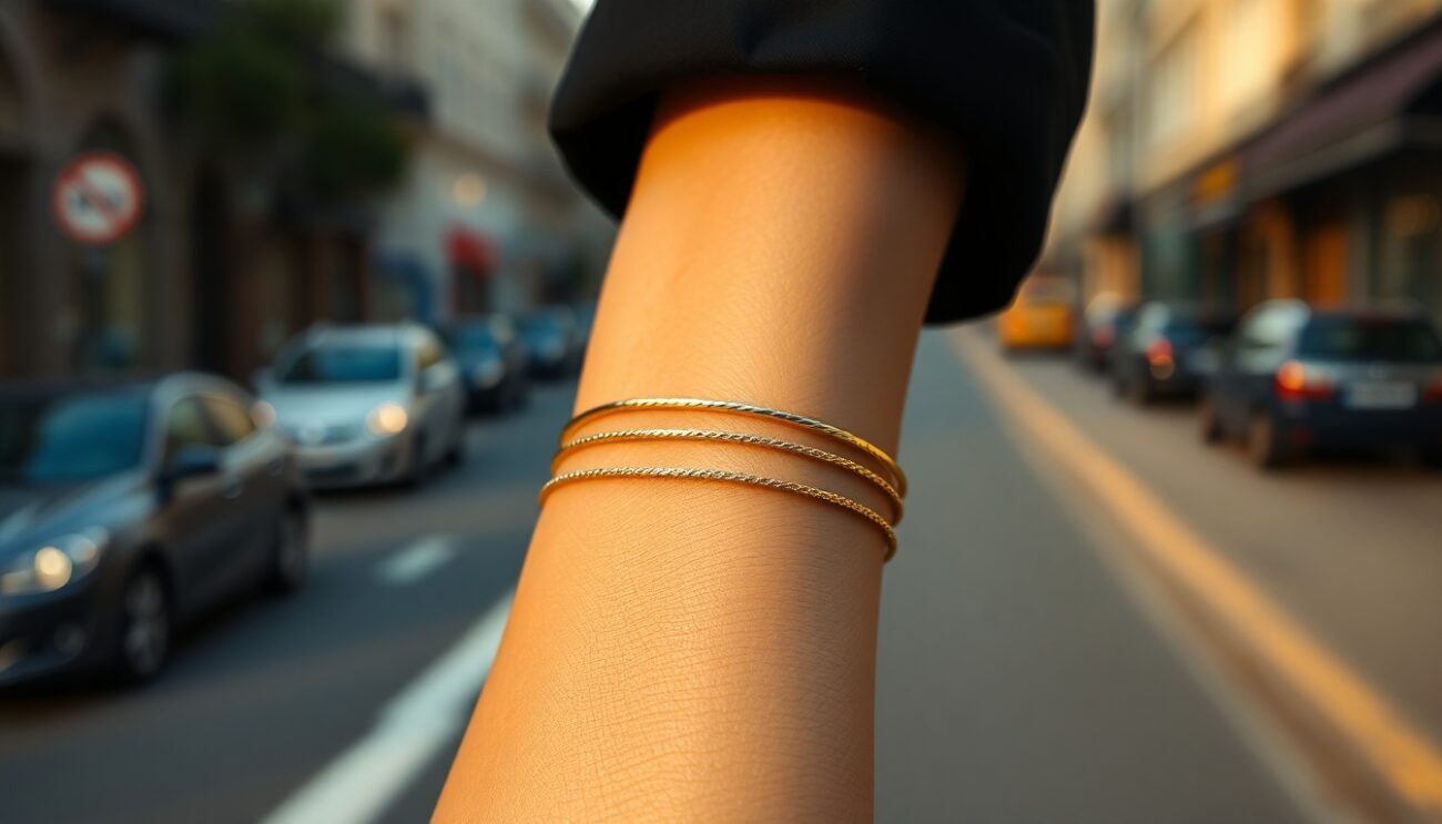 Ajda Bilezik Nedir? İnce Bir Çizginin Moda Evrenine Sızış Hikâyesi 35 street style golden touch 3 piece ajda bilezik stack soft makeup ae 1