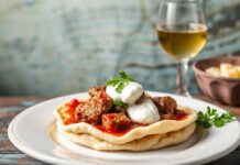 Türkiye’de Popüler Olan 10 Yemek Tarifi Here are 10 popular Turkish recipes translated to English: 1. **Iskender Kebap** - Thinly sliced lamb kebabs served on pita bread, topped with tomato sauce, browned butter, and yogurt. 2. **Mantı** - Small dumplings filled with spiced ground meat, served with garlic yogurt and browned butter. 3. **Kebapçı Kebap** - Skewered and grilled meat, typically lamb or chicken, seasoned with various spices. 4. **Lahmacun** - Thin dough topped with a layer of spiced minced meat, baked, and served with lemon wedges and fresh herbs. 5. **Pide** - Often referred to as Turkish pizza, it's a boat-shaped flatbread topped with various ingredients like cheese, meat, and vegetables. 6. **Gözleme** - A savory pastry filled with various ingredients such as cheese, spinach, or potatoes,