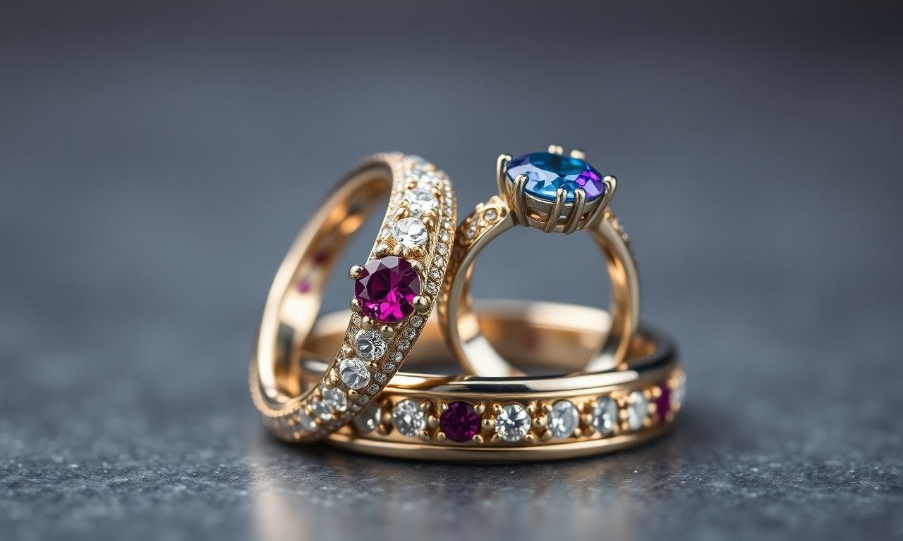 Renkli Taşlar ile Eşsiz Evlilik Yüzükleri